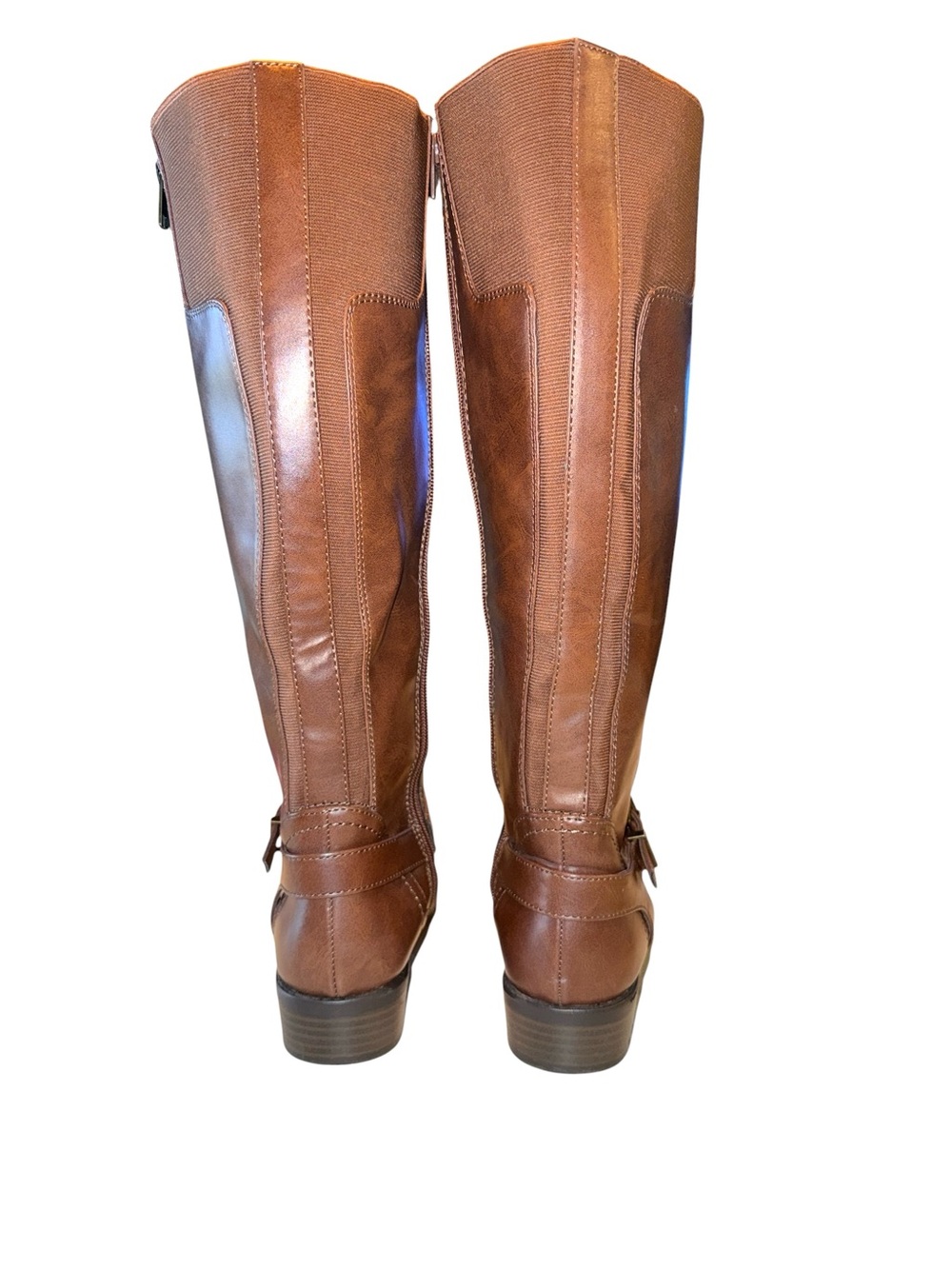 Merona Adeline Brown Zip Up Faux Leather Riding Boots, Size 7.5 - Picture 4 of 8